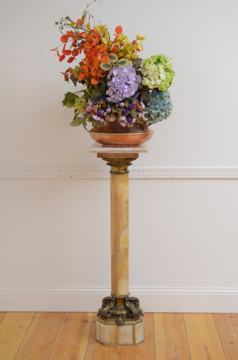 Two Superb Antique Marble Columns - Onyx Pedestals - Image 17